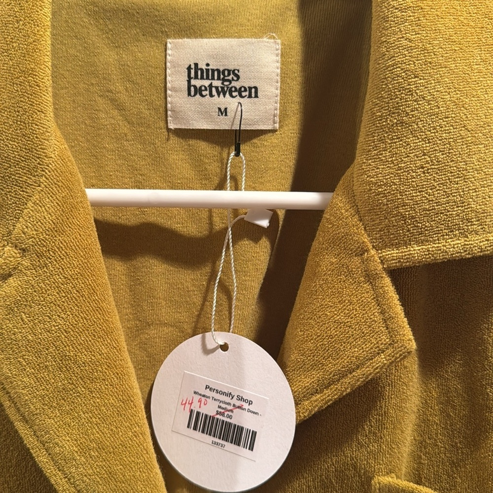 NWT Things Between Terrycloth Button down set Med… - image 6